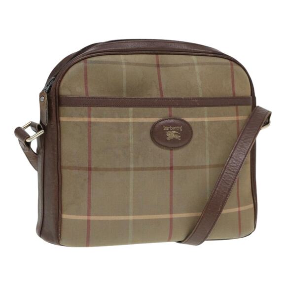 Burberry Nova Check Shoulder Bag Canvas Leather Brown Gold - Picture 1 of 16